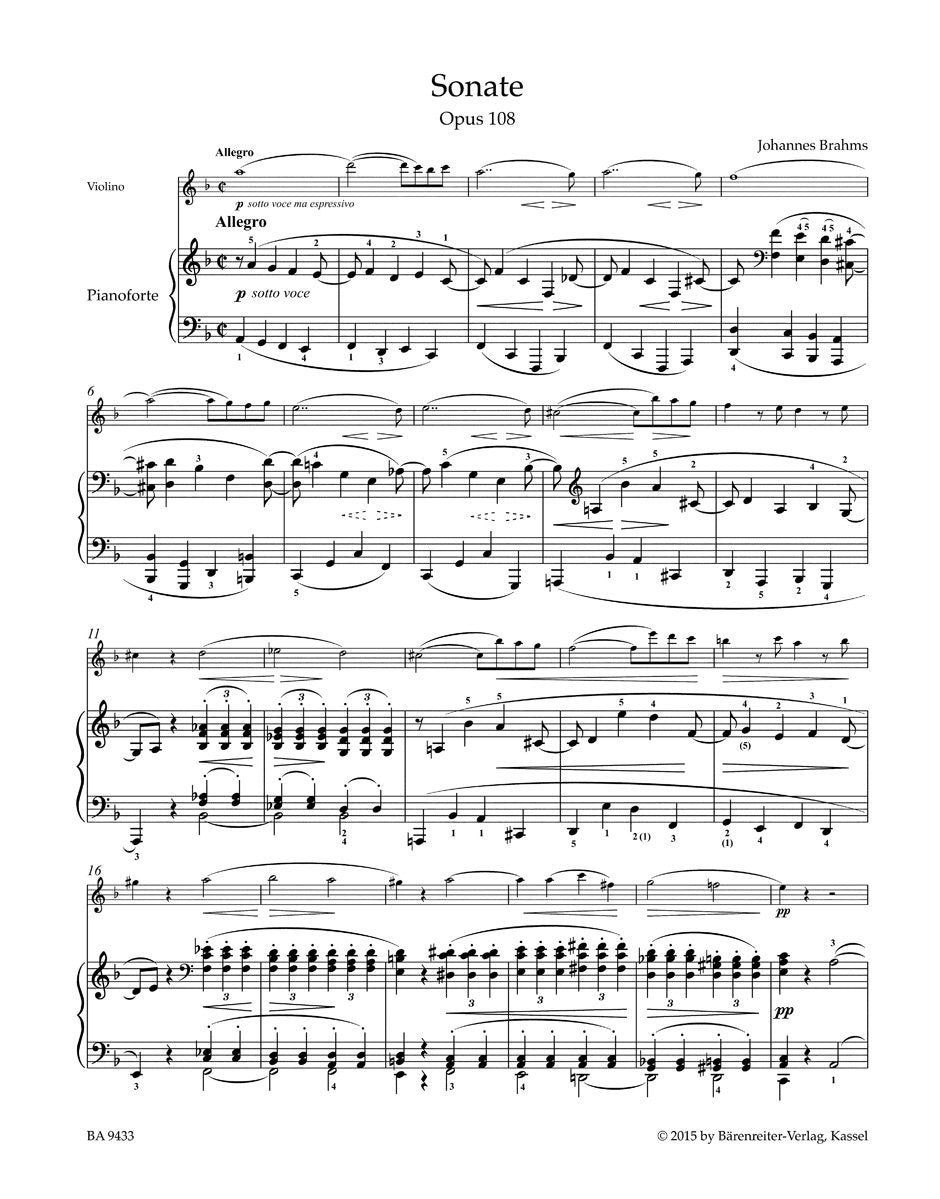 Sonata for Violin and Piano in D minor Op.108