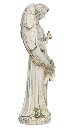 Joseph's Studio by Roman - Angel with Two Birds Statue, 20" H, Garden Collection, Resin and Stone, Decorative, Religious Gift, Home Outdoor and Indoor Decor, Durable, Long Lasting