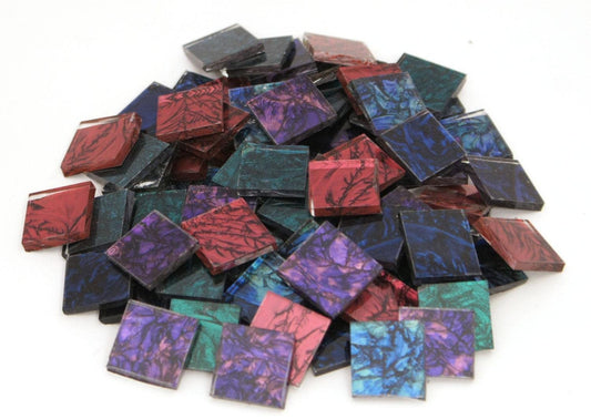 Delphi Glass 3/4" Van Gogh Solid & Multi-Colors Mix Mosaic Glass Tile, 75 Count