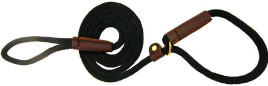 Lone Wolf Slip Lead with Leash and Collar for Pets, 3/8 by 6-Feet, Black