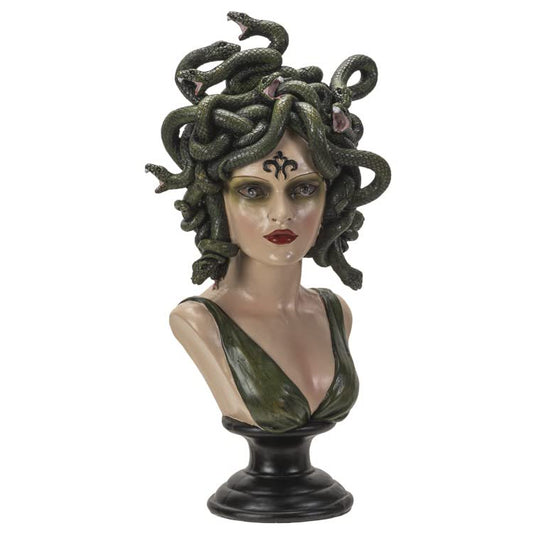 Pacific Giftware Medusa Bust with LED Figurine, 15-inch Height, Resin, Multicolor, Home Décor, Tabletop Décor, Halloween