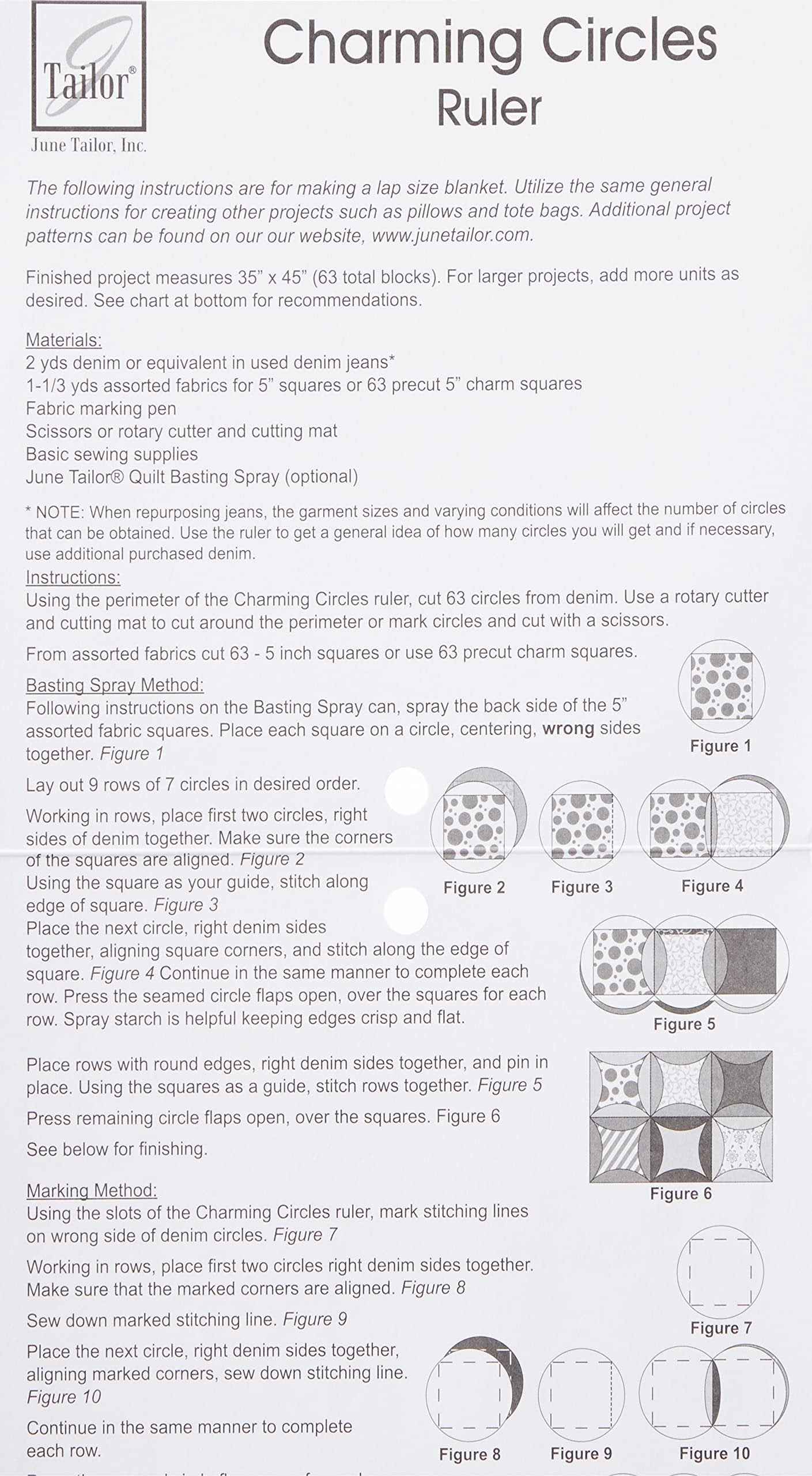 June Tailor Charming Circles Ruler