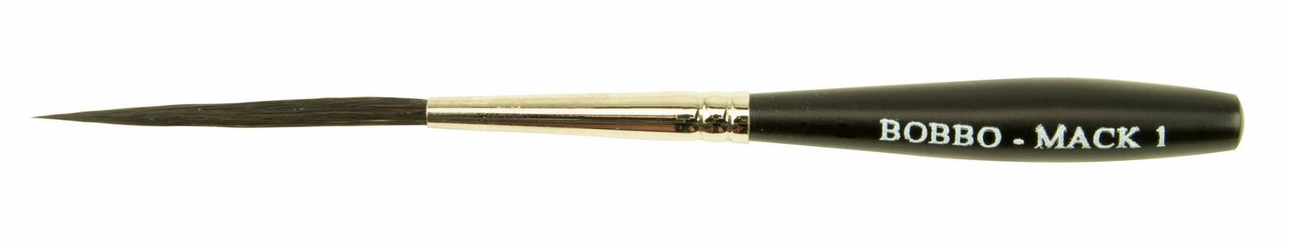 Set of 4 Sizes 00-2 Series Bobbo-Mack Super Quad 4 Action Scroll Pinstriper Brushes Blue Squirrel & Black Synthetic Hair