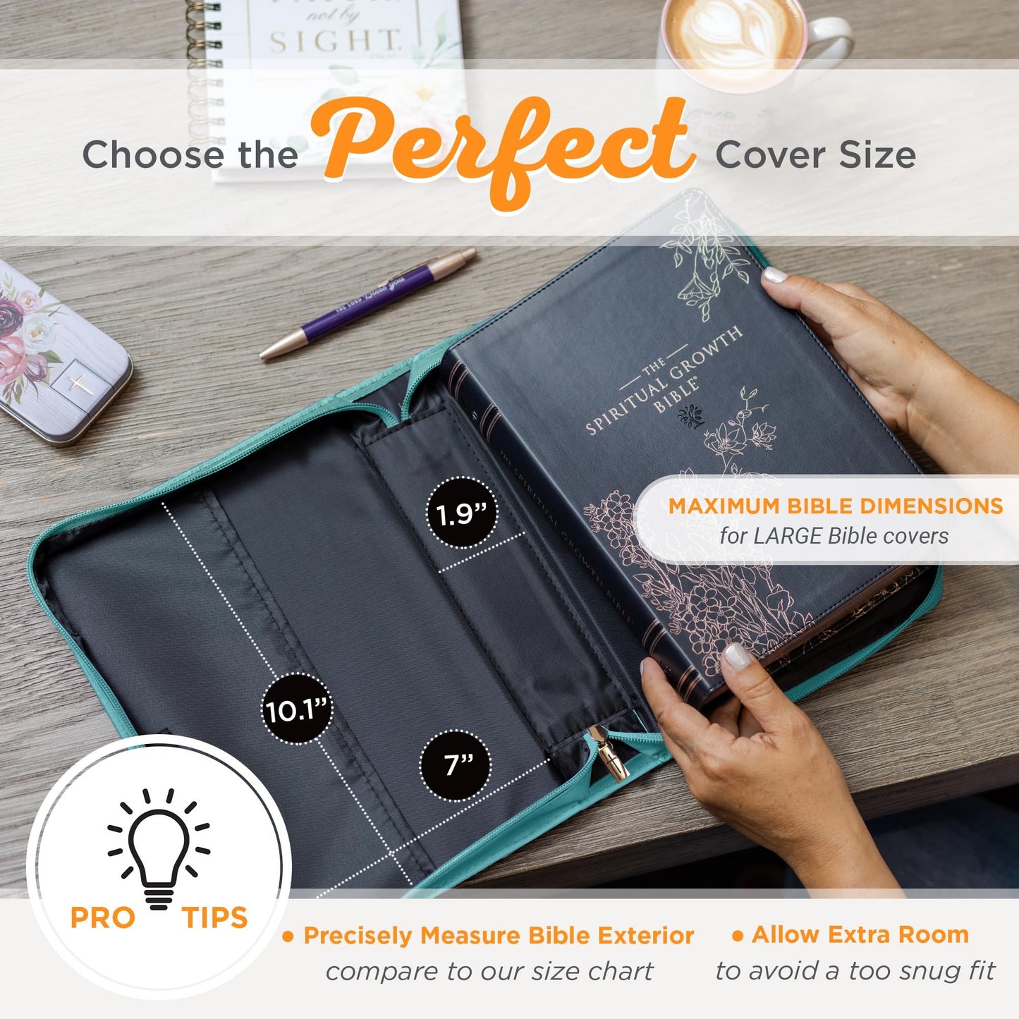 Teal Floral Fashion Bible Cover for Women She is Clothed Strength Dignity Proverbs 31 Woman Bible Case Book Cover, Faux Leather