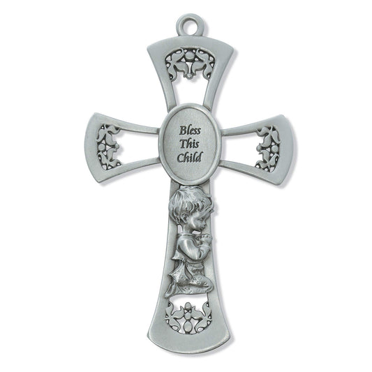 McVan 6" Pewter Baby Boy Cross