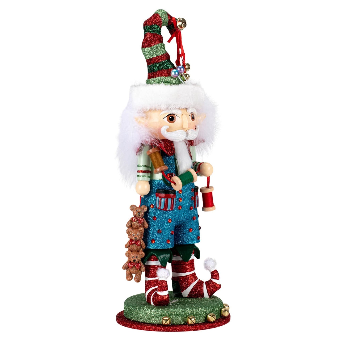 15-Inch Hollywood Elf with Teddy Bear Nutcracker