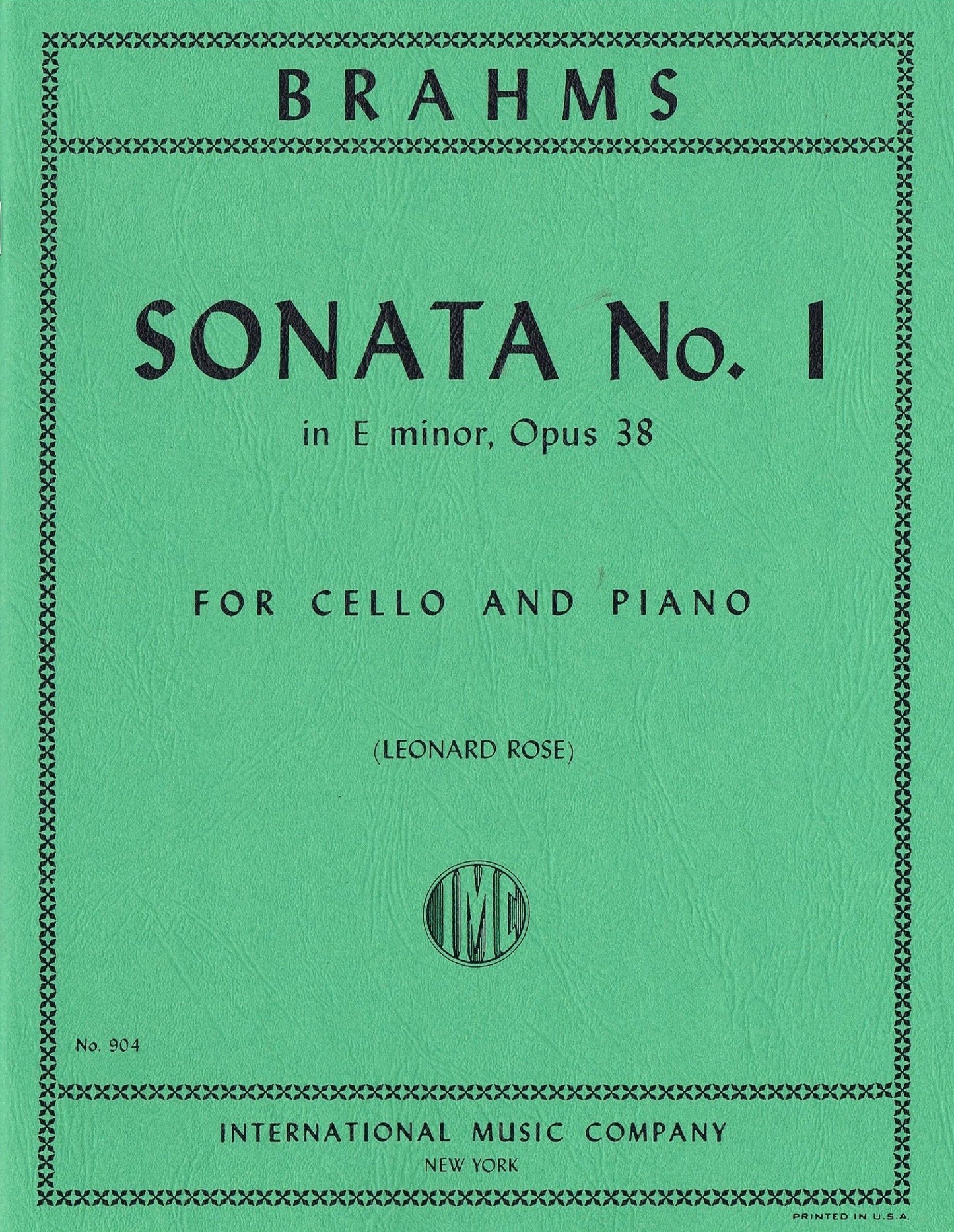 Brahms: Sonata No. 1 in E Minor, Opus 38, for Cello and Piano