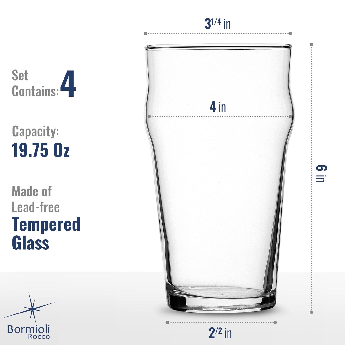 Bormioli Rocco Beer Glasses and mugs, set of 4