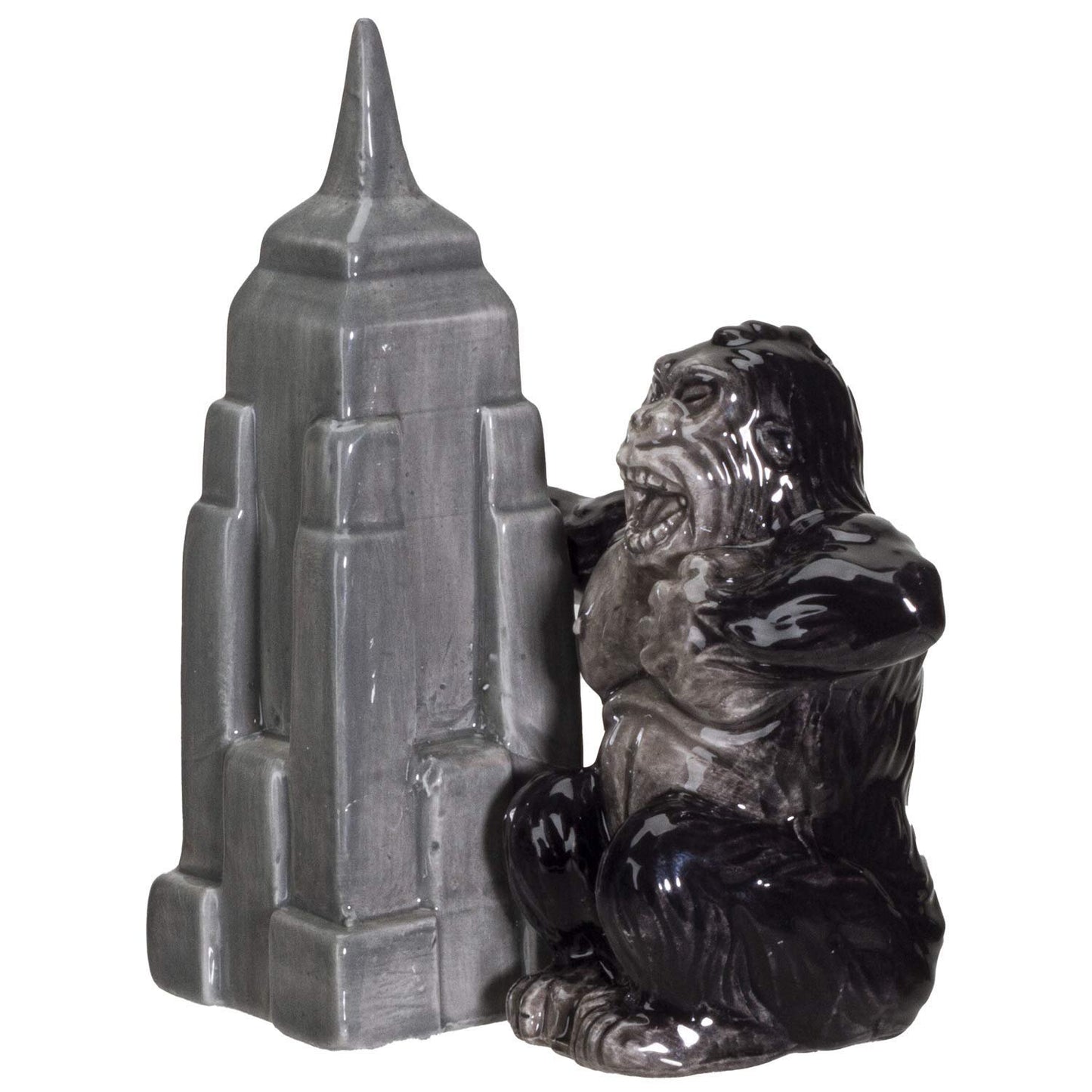 Pacific Giftware NY Empire State Building with Giant King Kong Monster Ceramic Salt and Pepper Shakers Set