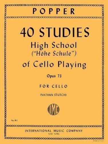40 Studies (High School of Cello Playing), Op. 73 By David Popper. Edited By Stutch. For Cello Solo.