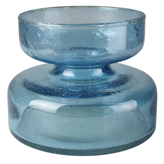 Seeded Glass Amaryllis Bulb Vase, Blue, 1-Count