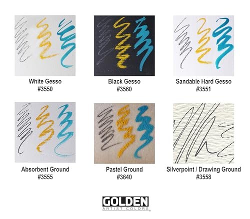 Gesso by GOLDEN, 128 fl. oz. Jug, Professional Acrylic Gesso, Opaque