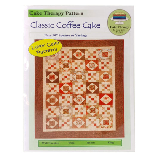 Cozy Quilt Designs 'Cake Therapy' Pattern for 10" Quilting Squares - Classic Coffee Cake (Instructions for Four Project Sizes)